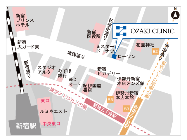 オザキクリニック新宿院MAP